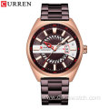 2021 CURREN 8403 Luxury Quartz Men Watches Creative Design Golden Luminous Stainless Steel Band Wristwatches for Male